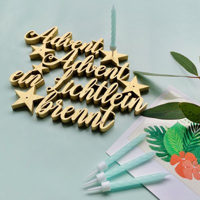 Advent Advent ein Lichtlein brennt - mit Kerzen 4x