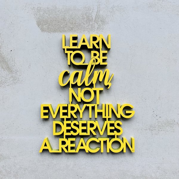 Learn to be calm not everything deserves a reaction