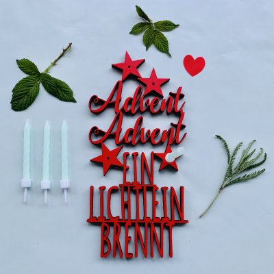 Advent Advent ein Lichtlein brennt - Kerzen 4x