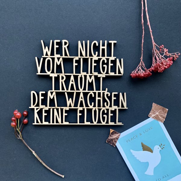 Wer nicht vom Fliegen träumt, dem wachsen keine Flügel