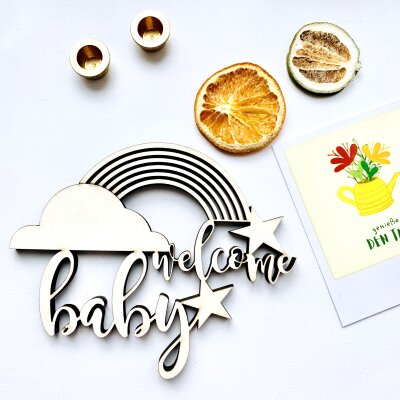 welcome baby mit Regenbogen