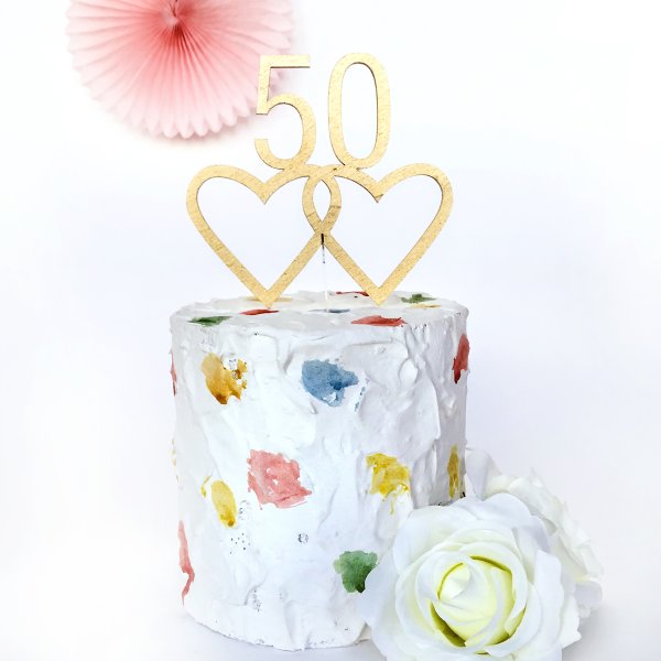 Caketopper Herzen 50