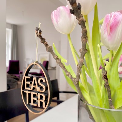 Set aus 3 Ostereiern Egghunt, Easter, Bunny