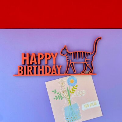 Happy birthday mit Katze
