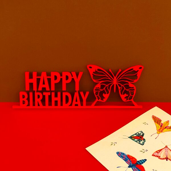 Happy birthday mit Schmetterling