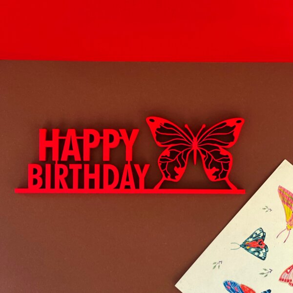 Happy birthday mit Schmetterling