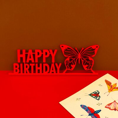 Happy birthday mit Schmetterling