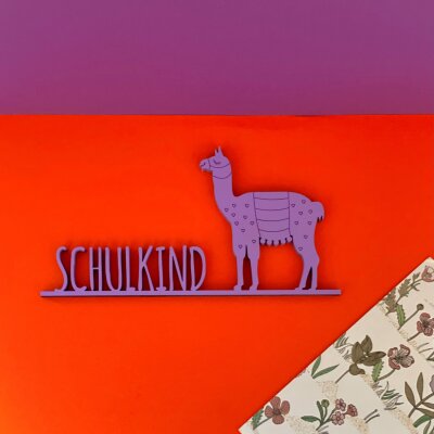 Schulkind mit Lama